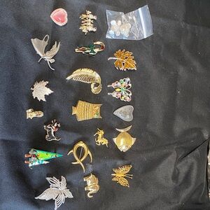 Chic Gold and Silver Brooch Collection